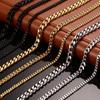 Collana e Bracciale da Uomo Catena Cubana Oro 2025 - Acciaio Inossidabile, 3/5/7/9mm