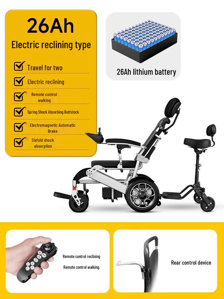 Guardian Electric Wheelchair: Double Smart Folding Mobility Scooter for Disabled & Elderly