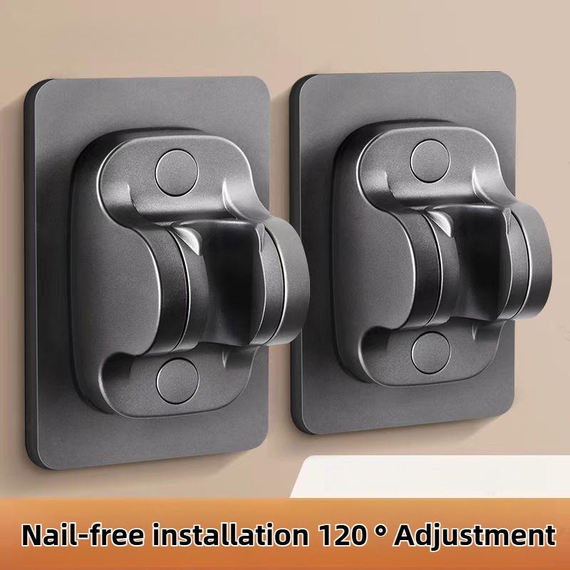 Wall Mount Strong Adhesive Shower Head Holder ABS Waterproof Adjustable Bathroom Shower Bracket Easy Installation Base