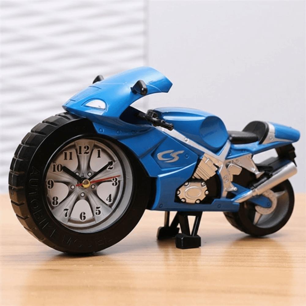 Cartoon Motorcycle Alarm Clock Silent Movement Plastic Bedhead Alarm Clock Drop-proof Mini Alarm Clock for Children