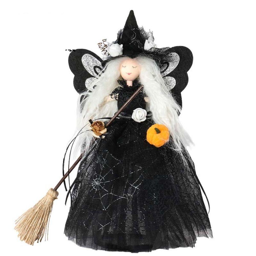 Realistic Halloween Butterfly Witch Doll Cute Halloween Witch Pendant  Atmosphere Props