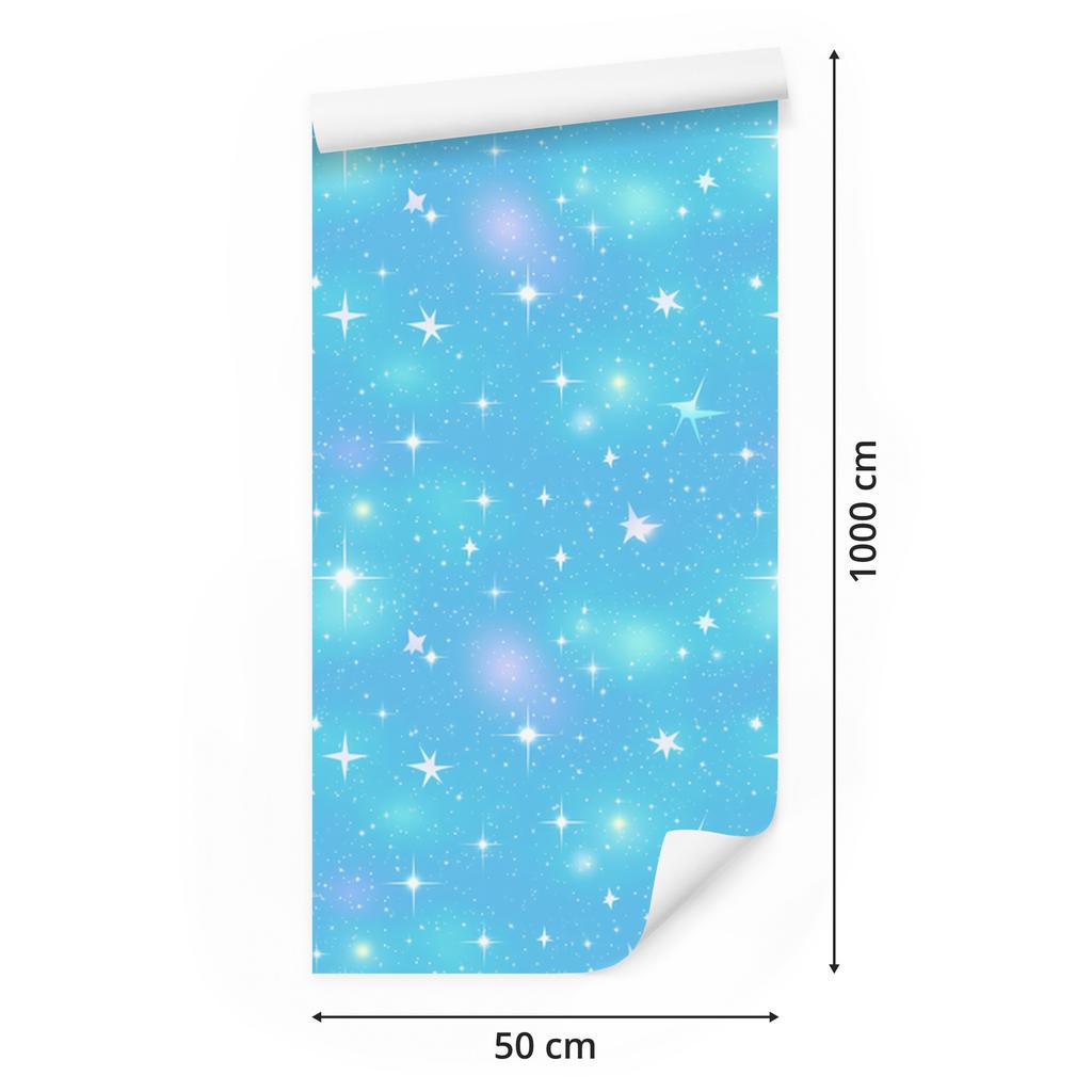 Watercolor Galaxy Wallpaper Turquoise and Azure for Living Room and Bedroom 50x1000