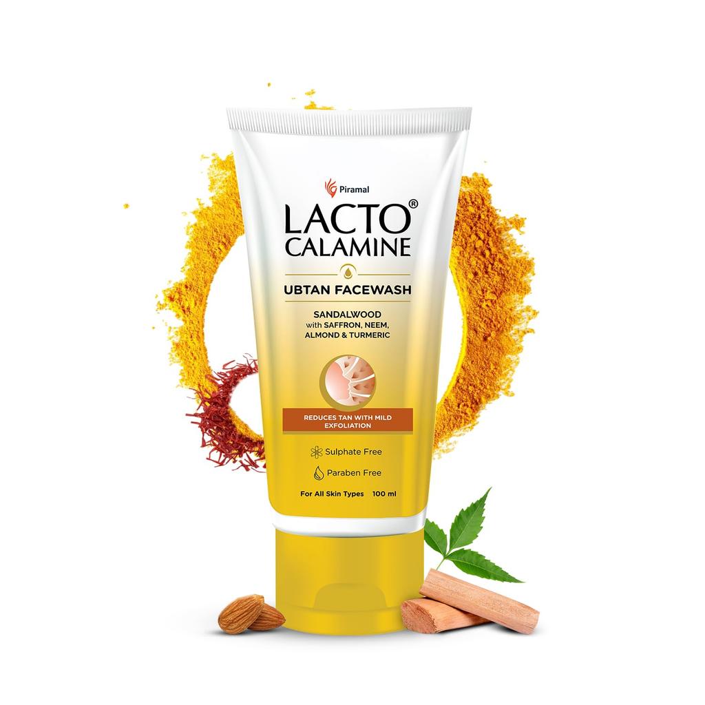 Lacto Calamine Ubtan Face Wash for Glowing Skin 100 Ml Pack of 1 Natural Exfoliating Facewash