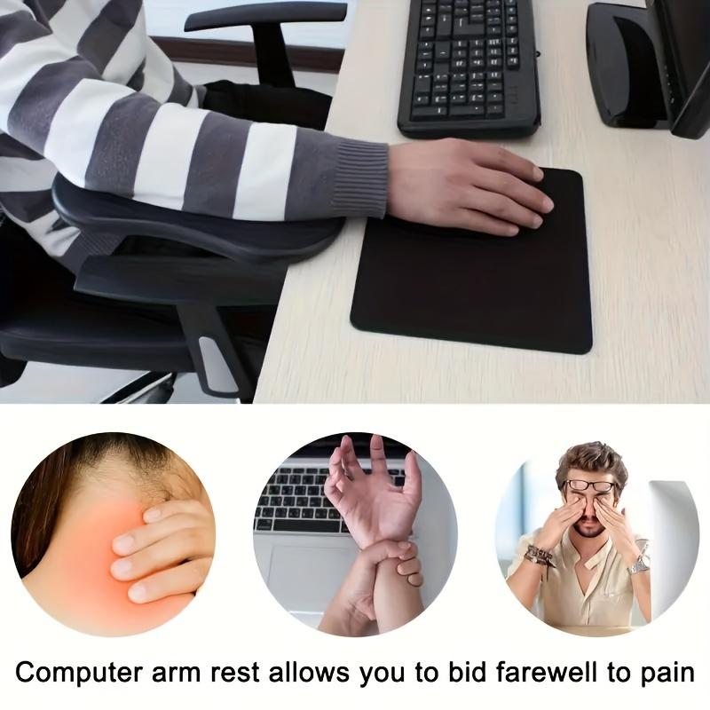 Ergonomic Desk Armrest Support - Plastic Frame, Soft Padding Elbow Rest for Keyboard & Mouse Comfort In Gaming & Office