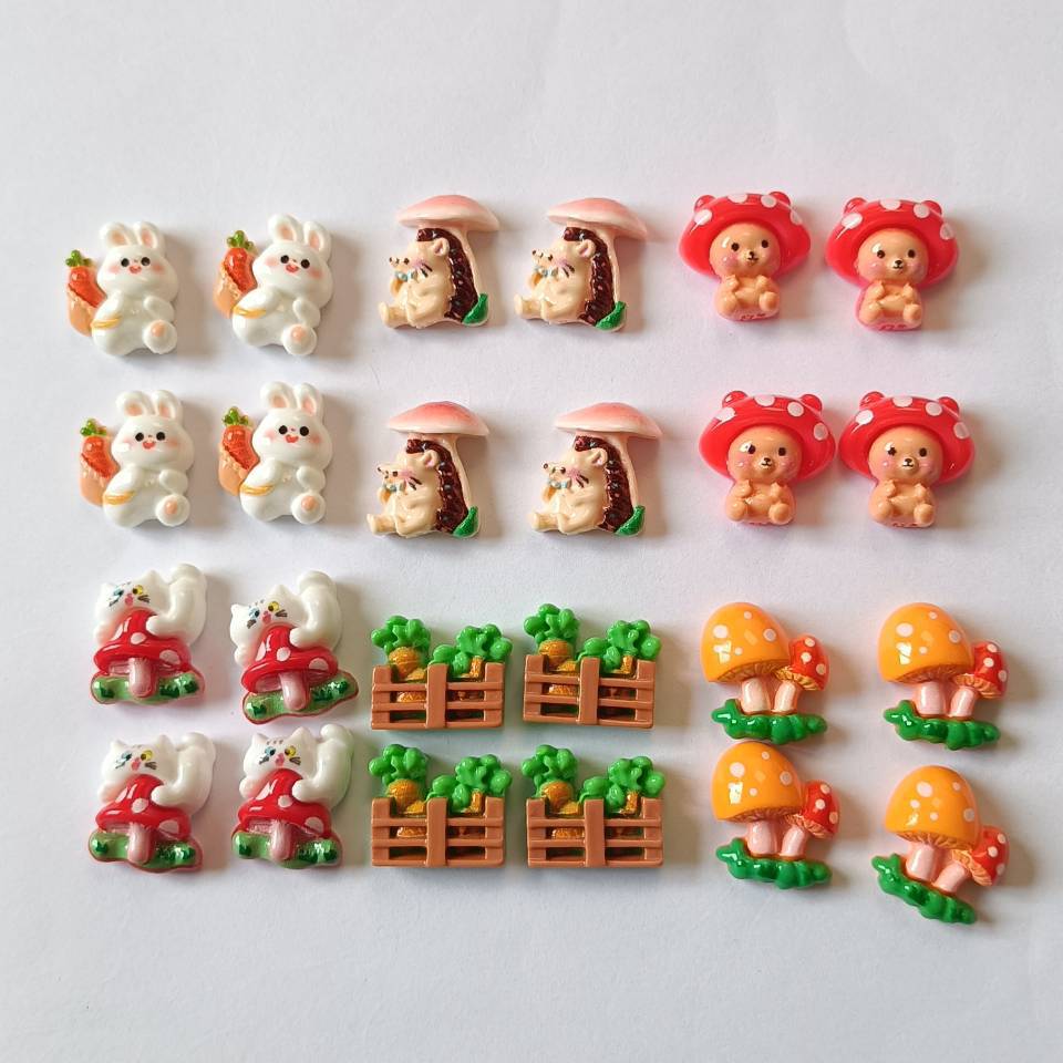 Assorted Garden Theme Flatback Resin Charms Scrapbooking DIY Jewelry Craft Scrapbooking Decor Cabochon about19*16mm-100pcs/bag