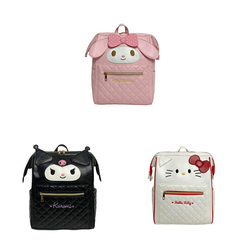 Cinnamoroll Hello Kitty Kuromi Melody Backpack Pu Large Capacity Girls And Women For Daily Use