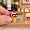 Cute 3D Resin Desserts 10Pcs Mini Ice Creams, Tiny Strawberry Jam Dessert Food for Doll Mansion Miniatures Mansion, DIY Craft Projects, Pretend
