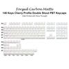 135 Keys Gradient Green Shine Through Keycaps Side Printed PBT Double Shot Keycaps OEM Profile for MX Switches Gaming Keyboards