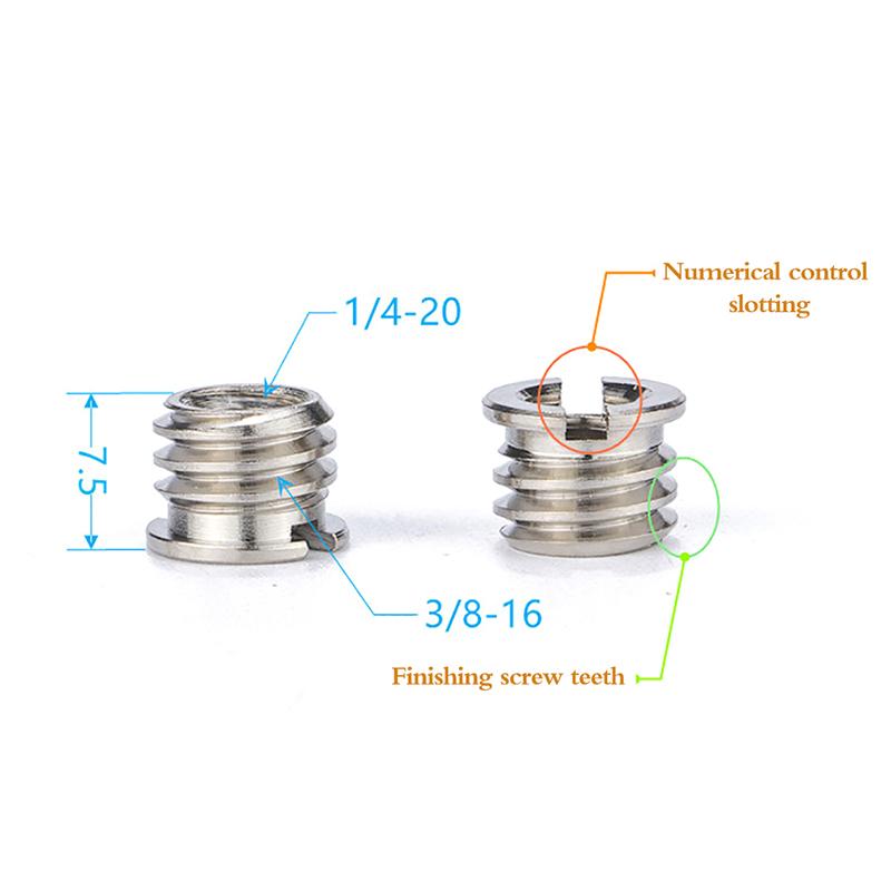1/4 To 3/8 Inch Universal Camera Adapter Conversion Screw Nut Tripod Monopod Ballhead Mount Accessories