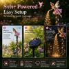 Decorative Yard Ornaments for Gardens Fairy Sprinkling Magic Dust Solar Garden Light, Outdoor Front Pathway Decorations Statue with LED Light String,