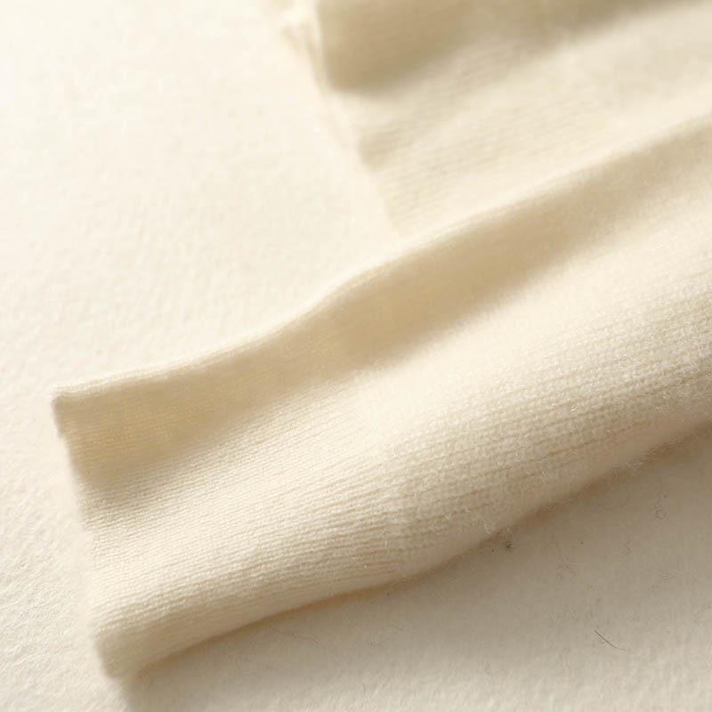 Women's High Neck Cashmere Wool Sweater, 2025 Edition - Thickened White Knitwear for Autumn and Winter