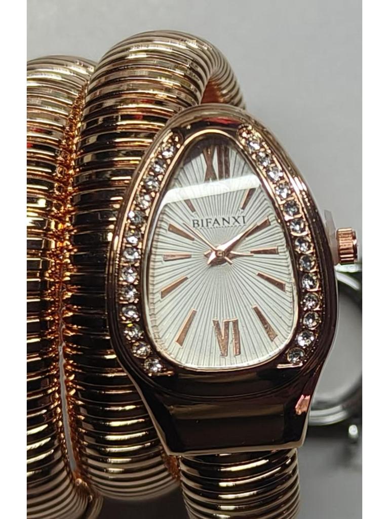 Schlangenförmiges Damen-Modearmband mit Quarzuhr - Kreativer Hip-Hop-Stil