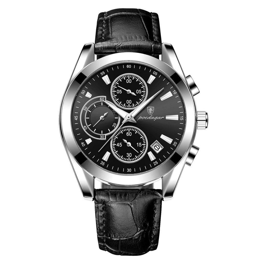 POEDAGAR Nowy luksusowy męski zegarek TOP marki z pudełkiem Luminous Wodoodporne wielofunkcyjne męskie zegarki kwarcowe