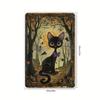 1pc Vintage Halloween Cat Metal Tin Sign, Iron Construction, Spooky Forest and Moon Scene, Wall Art for Home, Bar, Cafe, Gym, Ga