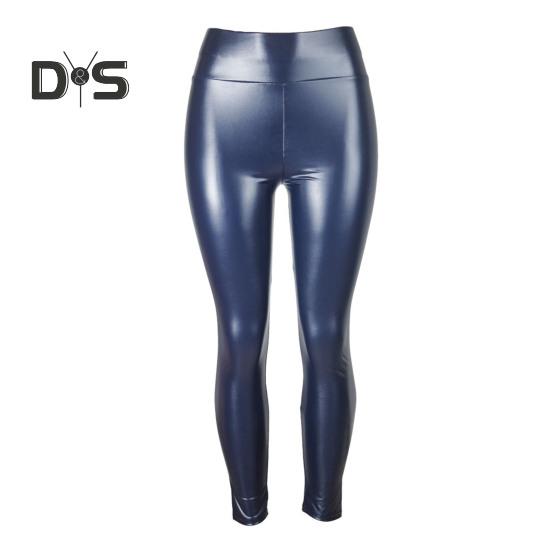 Women Faux Leather Pants Elastic Skinny Butt-lifted High Waist Glossy Soft Breathable Figure-shaping Tummy Control Solid Color Lady Nightclub Party