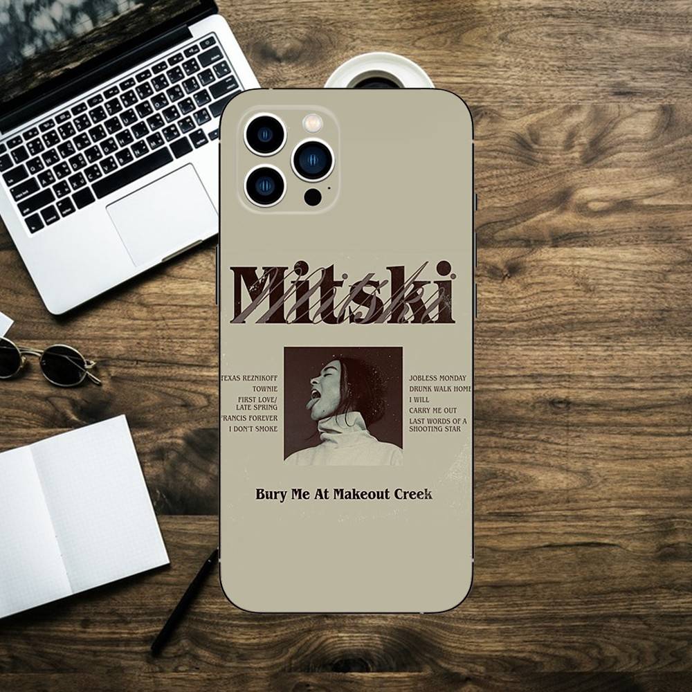 M-Mitski Singer Phone Case For iPhone 16,15,14,13,12,11,XS,XR,X,8,7,Pro,Max,Plus,mini Silicone Black Cover