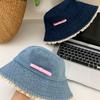 Big Brimmed Lace Fisherman Hat Bow Tie Bow Sunscreen Hat Sweet Denim Bucket Hat  Climbing