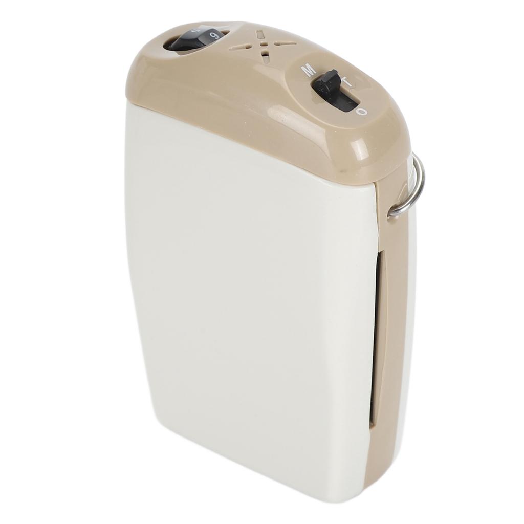 Pocket Hearing Sound Amplifier Moisture Resistant Pocket Voice Enhancer Device with Earbud for Elderly Seniors Grey