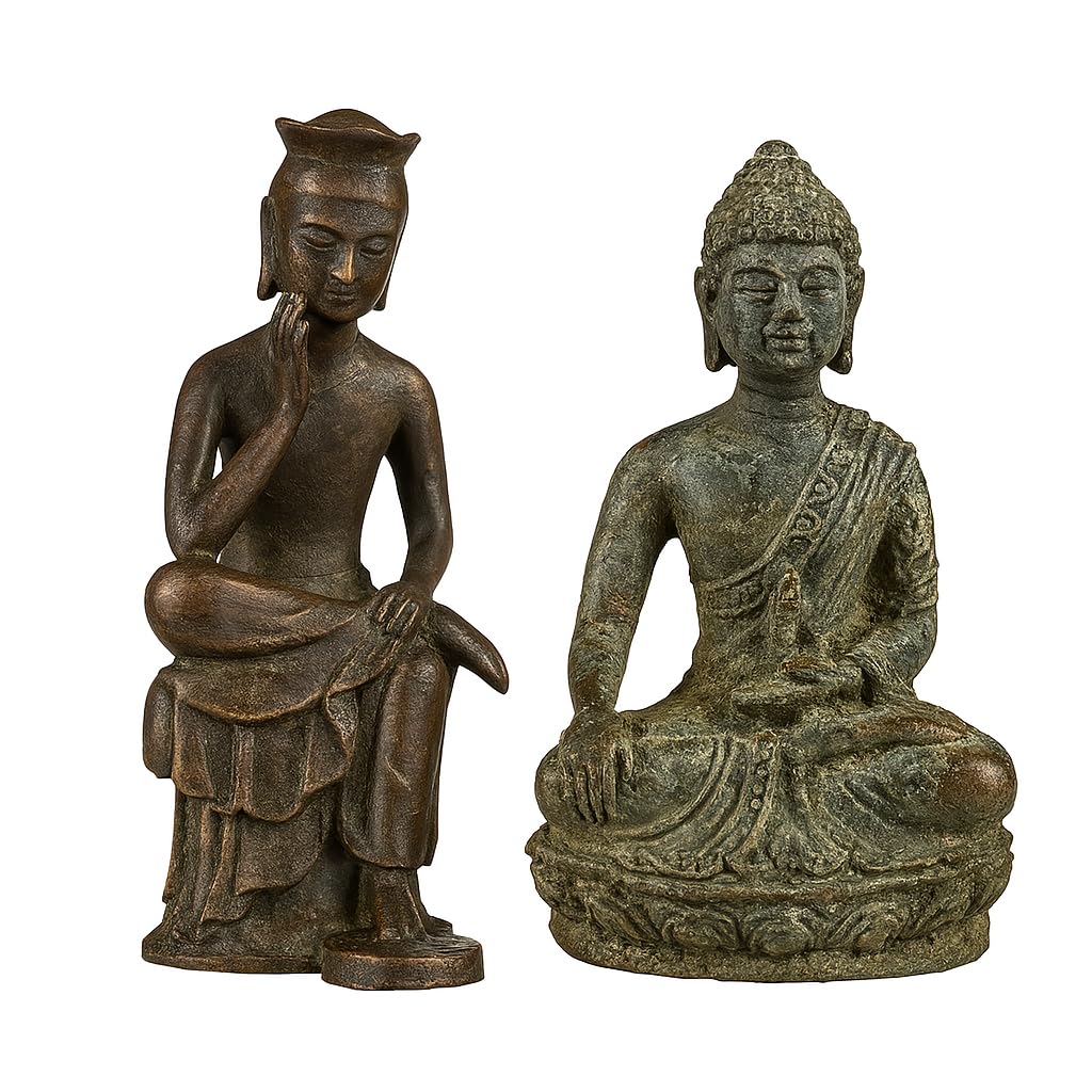 

Мини Бронзовая Статуэтка Бодхисаттвы Майтреи, 6 см, Буддийский Амулет, Удача, Защита, Главное Божество, Буддийская Коллекция (Набор из 2 цветов) [Продукт]