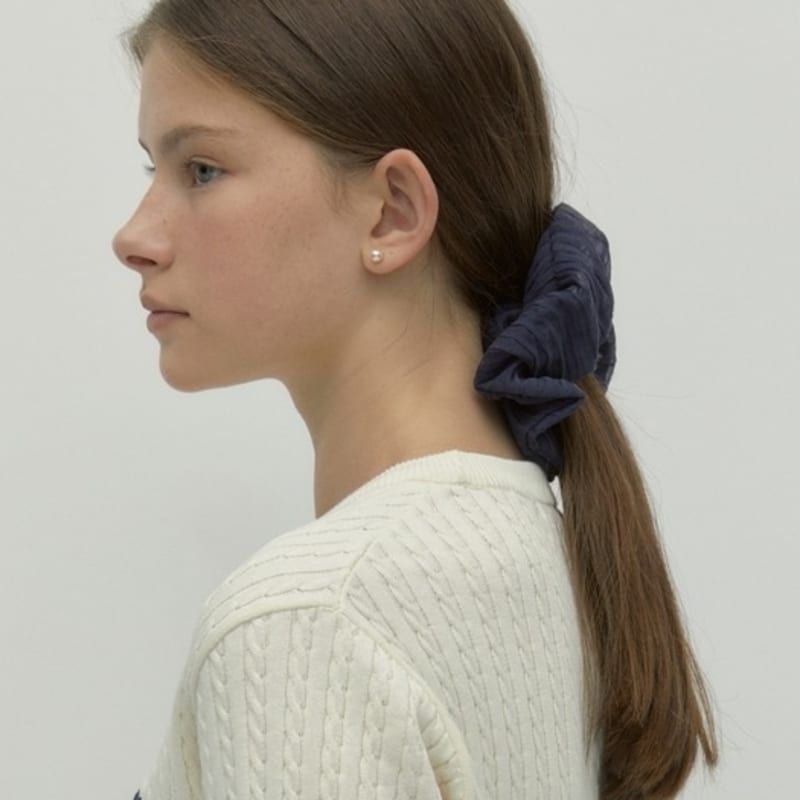 DEPOUND Oganza Charm Point Scrunchie - Navy