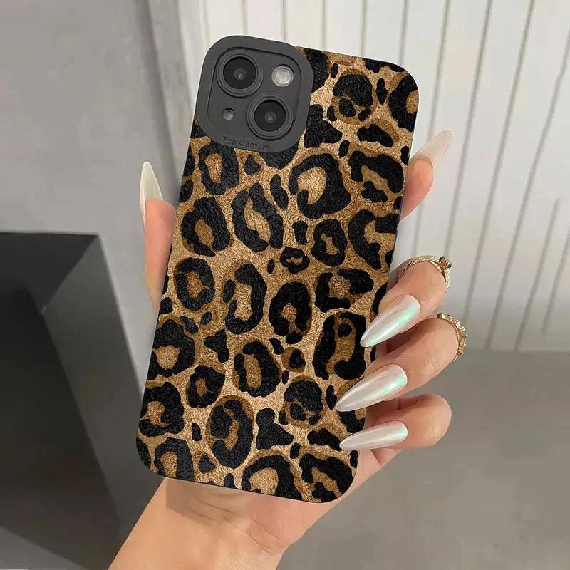 Leopard Design Stylish Pink Pattern Phone Case For iPhone 15 14 13 12 11 Pro Max Mini XS XR X 7 8 15 Plus SE 2022 Soft Cover