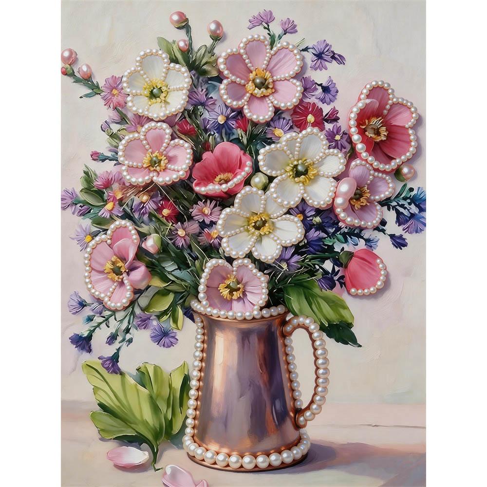 

Unique DIY Pearl Gem Painting Kit 30x40cm Bouquet Frameless Art Perfect Handmade Gift for Adults Home Wall Decor for Any Occasion 30x40cm