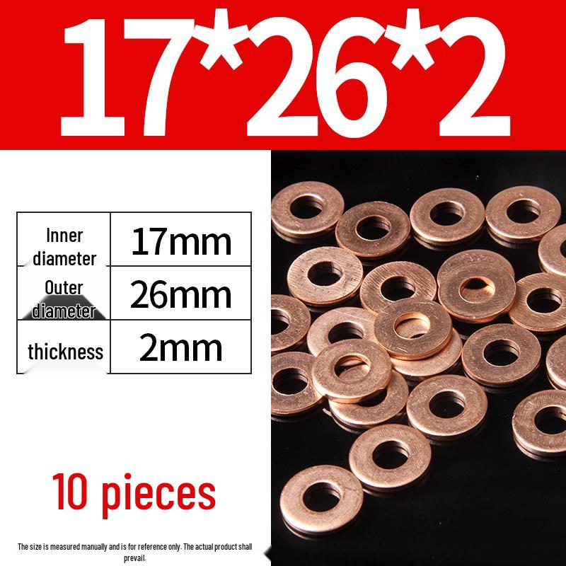 2mm Pure Red Copper Sealing Ring Marine Instrument Flat Washer
