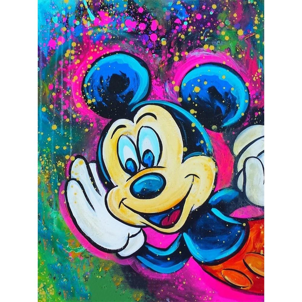 

Disney Diamond Painting Mickey Pop Art Style Art Illustration 5D Cross Stitch Hanging Print 5D Puzzle Mosaic Embroidery Home Decor Round 20x30cm