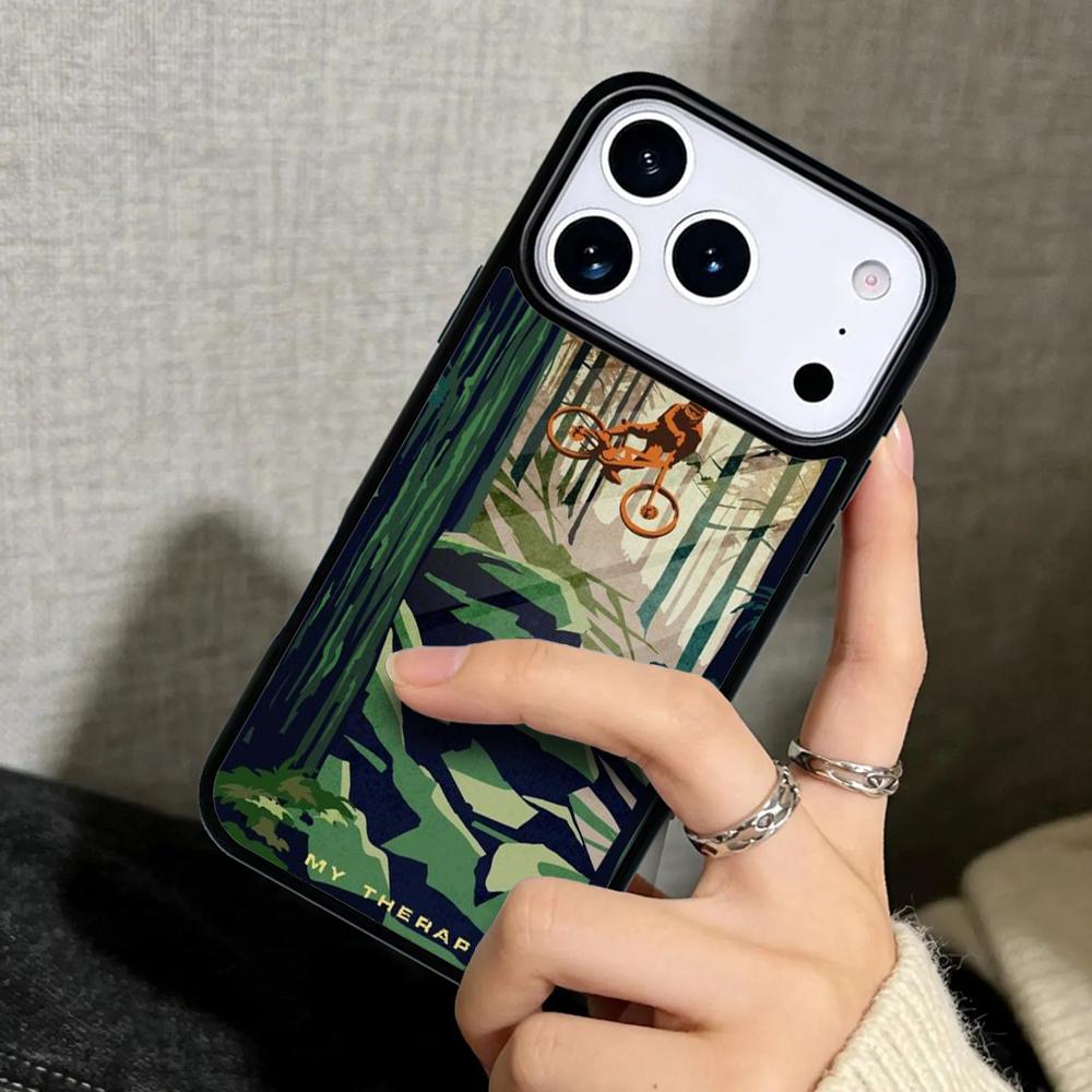 Capa Case for iPhone 17 Air 16 Pro Max 15 Plus 11 13 Mini 14 12 Back Phone Cover BIKE Cycling Art