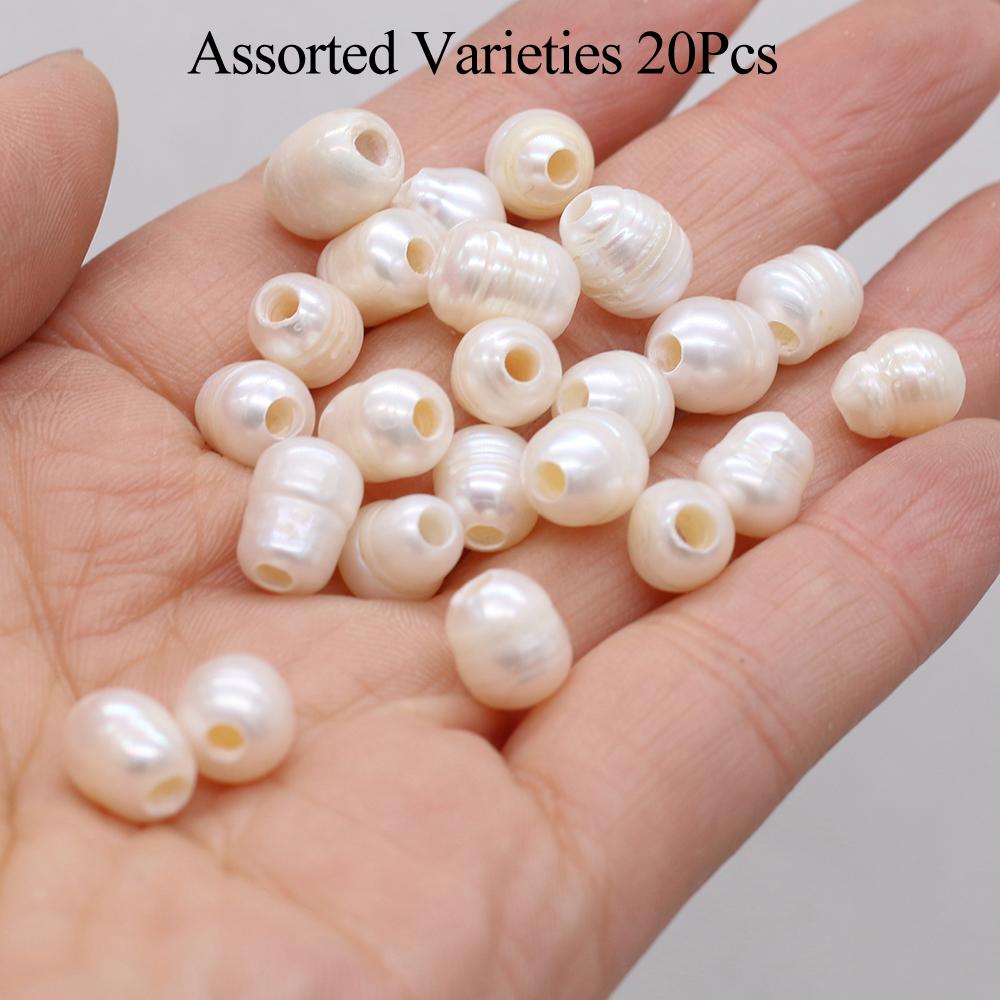 

20 шт. белого натурального жемчуга с большим отверстием, роскошные элегантные бусины в форме риса для самостоятельного изготовления ожерелья, браслета, серег, аксессуаров, изготовления ювелирных изделий 20Pcs/8-9mm белый