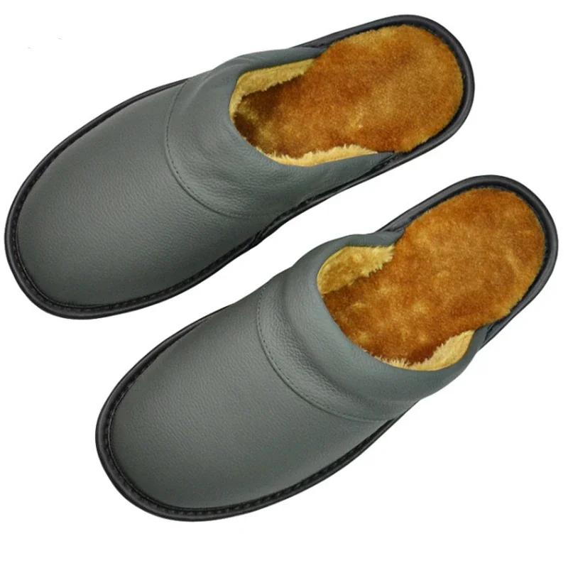 Тапочки из натуральной коровьей кожи для пар — фото 4