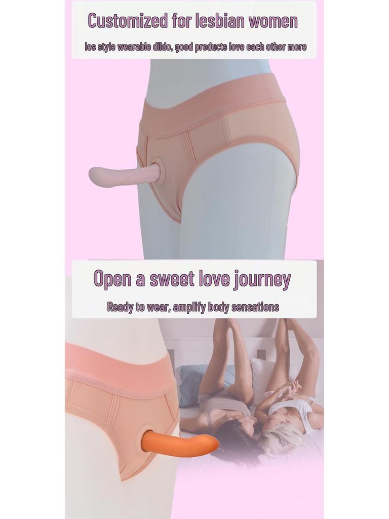 Women's Wearable Soft Prosthetic Dildo Underwear for LGBT Love