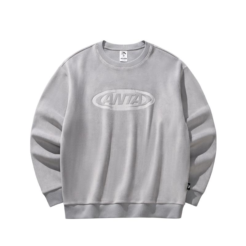 Anta Comfortable Loose Fit Crew Neck Sweatshirt Men Sweatshirt 952548712-1