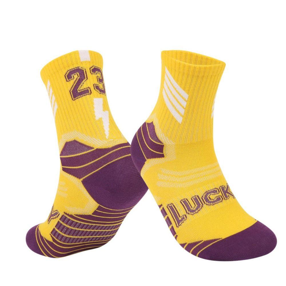 

1 Pair Non-slip Children Soccer Socks Cotton Kids Towel Socks Kids Basketball Socks Football yellow-23