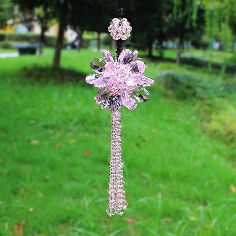 Kryształowa Peonia Pływająca Ozdoba Wysokiej Klasy Kreatywna Ręcznie Tkana Wnętrze Samochodu Zawieszka do Samochodu