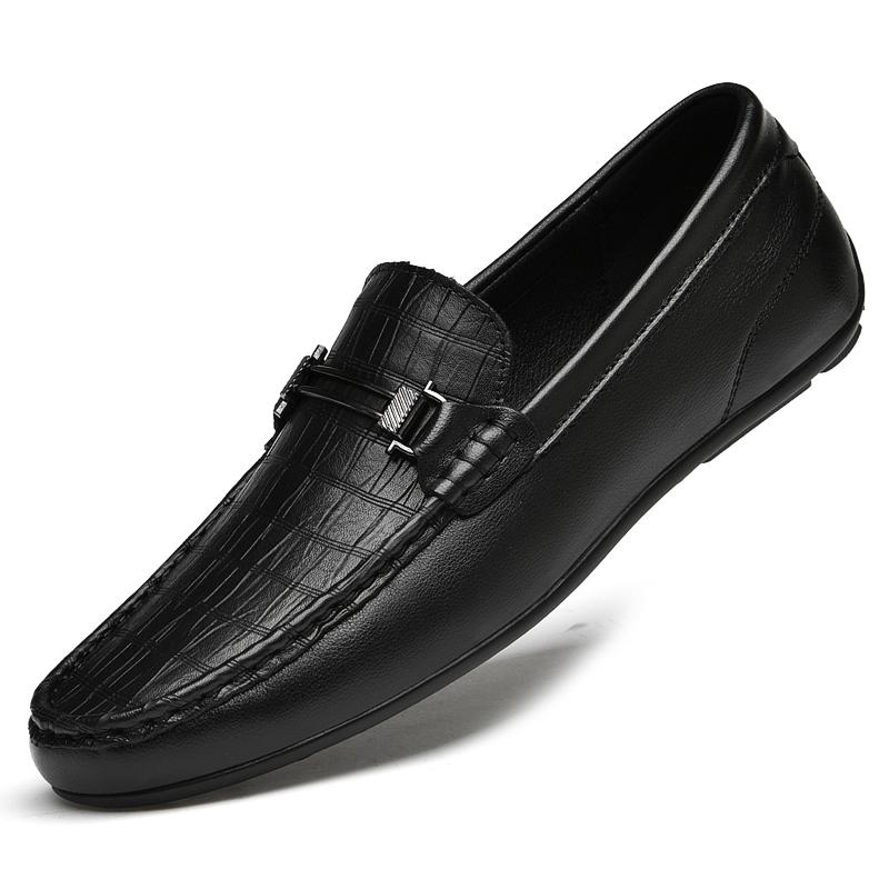 Designer Leather Driving Formal Suit Brogues Shoes for Men Luxury Mens Wedding Dress Loafers Brand Business Casual Moccasin