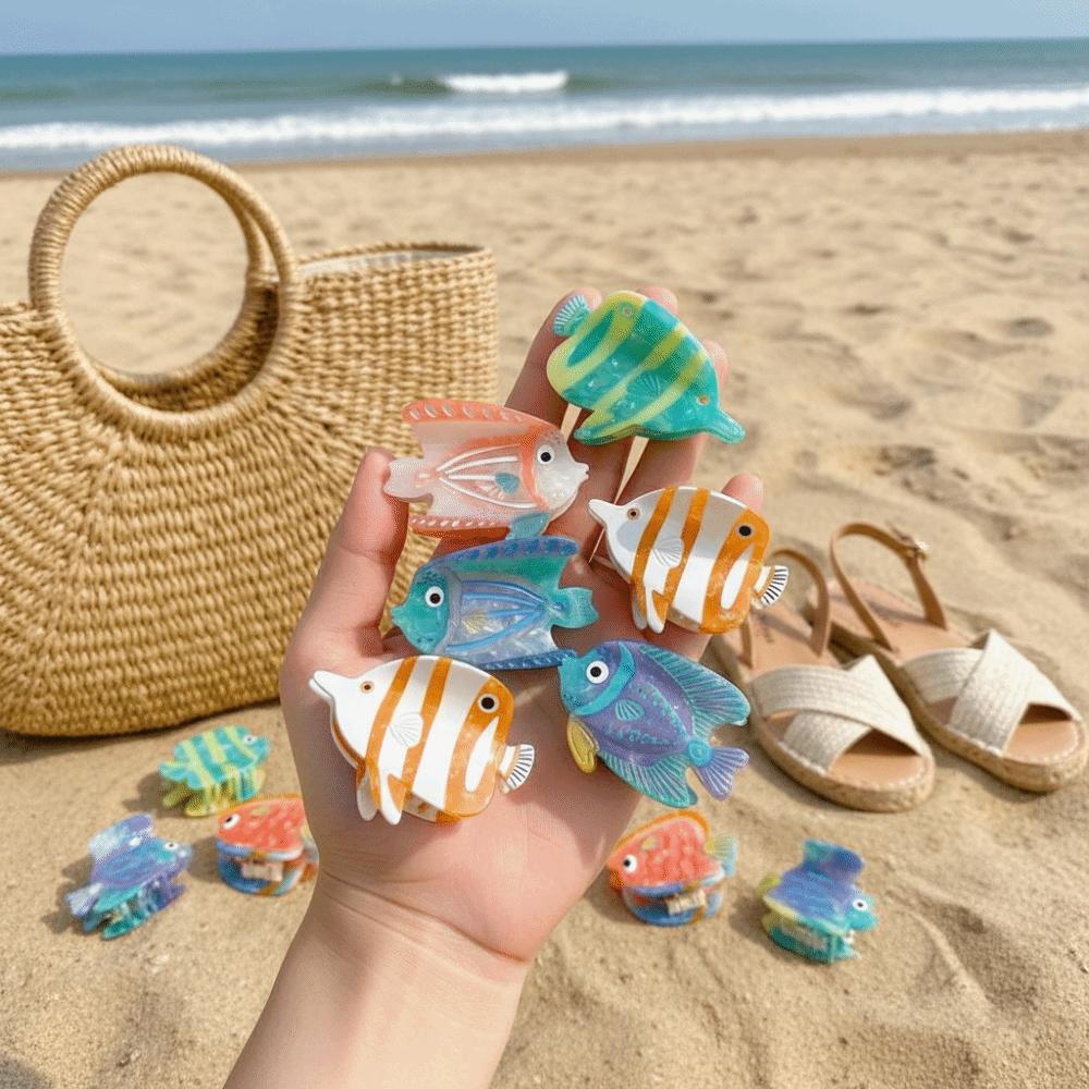 Personalized Hairpin Ocean Fish Hair Claw Acetate Acetic Acid Marine Animals Hair Clip Geometry Colorful Fish Grab Clip Female