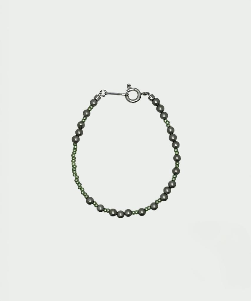 Sickfumedot Champagne Pearl Bracelet - Ash & Khaki