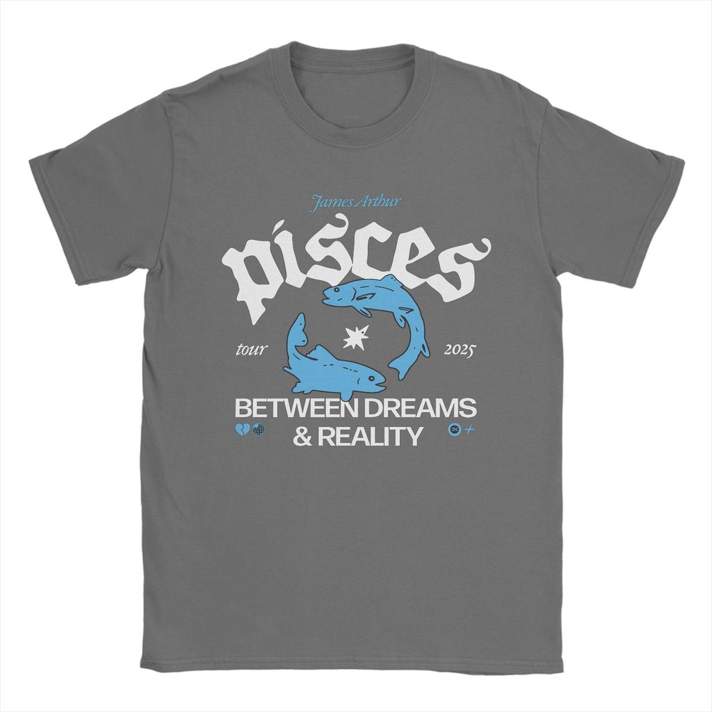 Men TShirts James Arthur Pisces Casual Pure Cotton Tees Short Sleeve T Shirts Crew Neck Clothes Plus Size