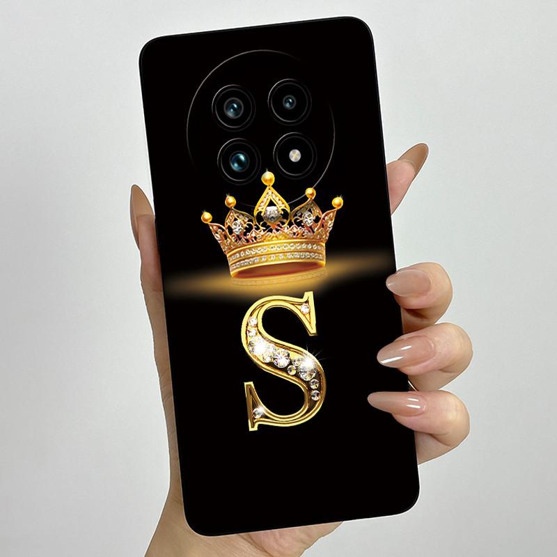 Liquid Silicone Crown Letter Phone Case For Realme 13 Pro Plus 13Pro 13ProPlus 5G Shockproof Camera Lens Protect Soft Back Cover