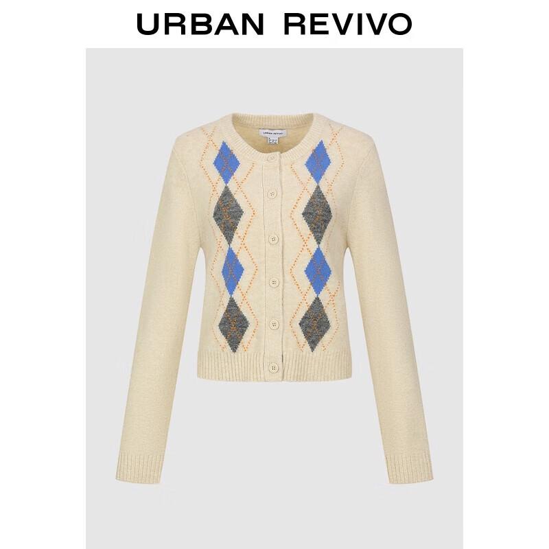 

UR 2025 Winter Women s Argyle Knit Cardigan M