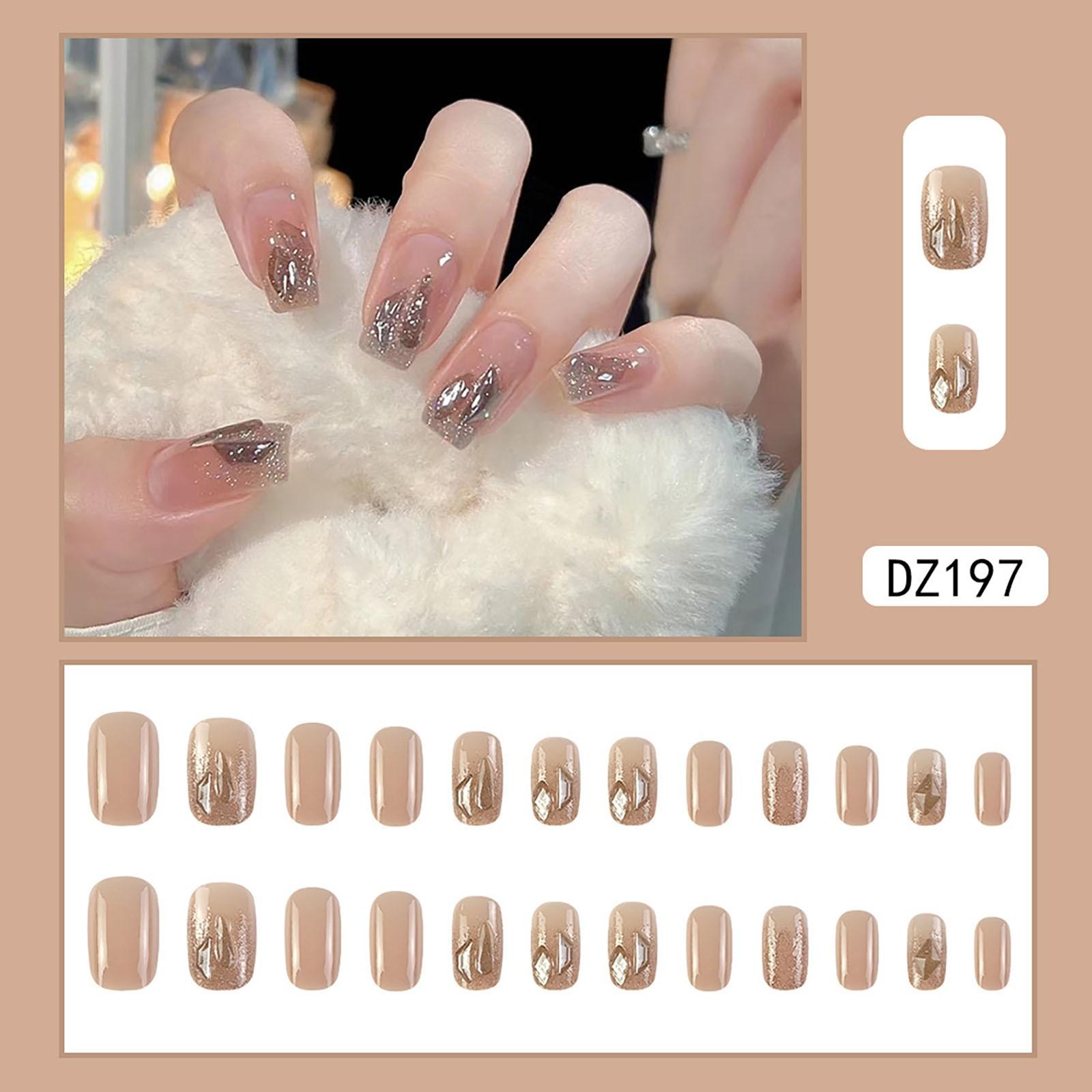 

24 шт. Длинные накладные ногти Накладные ногти Блестящие маникюрные патчи для ногтей 10 мл One Size