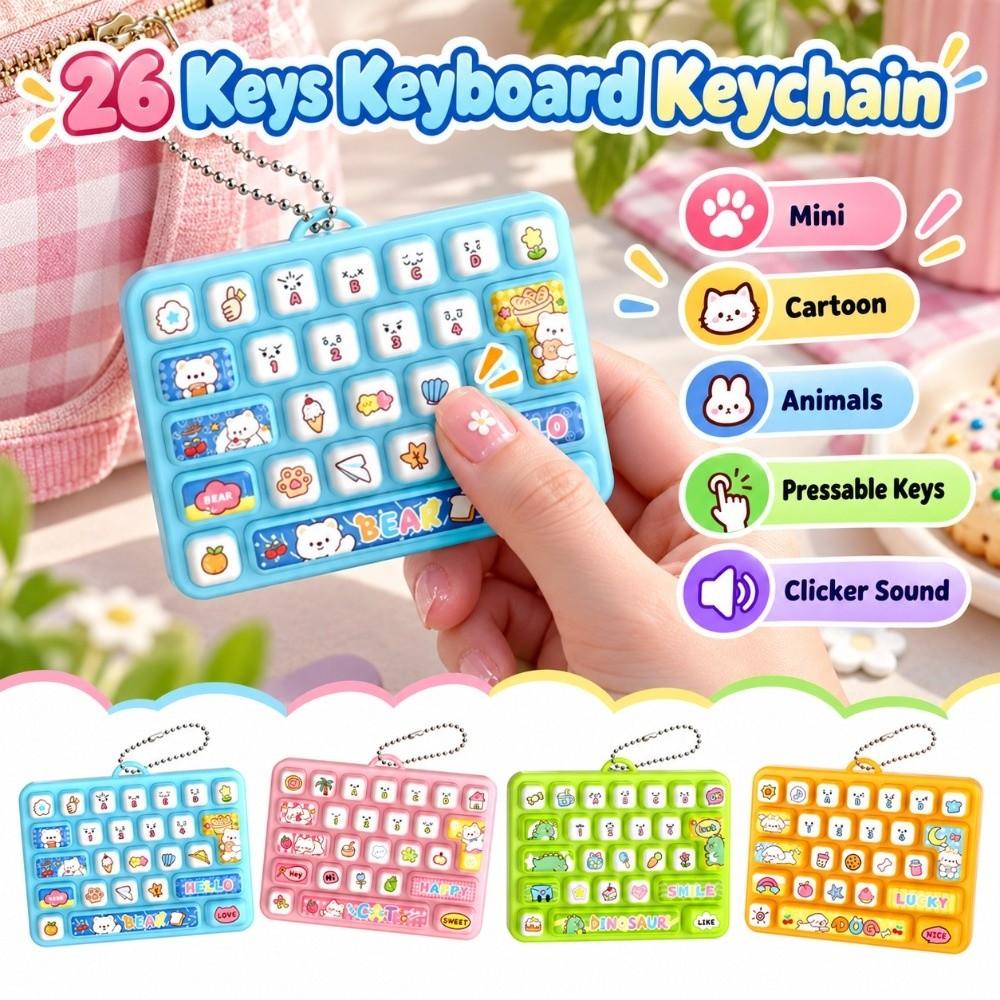 Cartoon Fingertip Button Keyring Animals Keyboard Clicker Keychain Student Gift