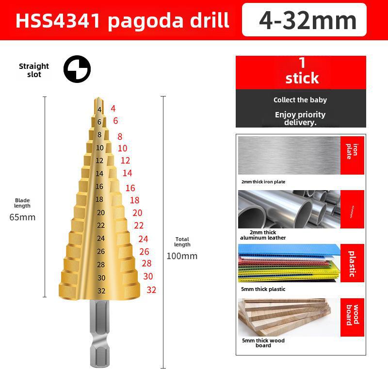 Universal Spiral Tower Reamer Stainless Steel Drill Bit - Ideal for Iron, Aluminum, & Metal Hole Opening.