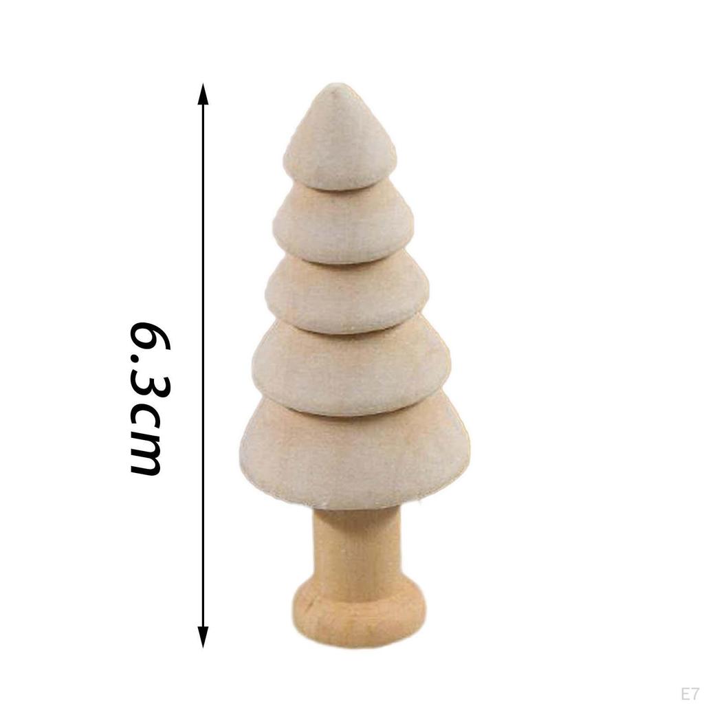 10 Piezas Adornos de Madera sin Terminar Pintados DIY, Juguete de Dibujo Graffiti Manualidades de Madera Creativas para