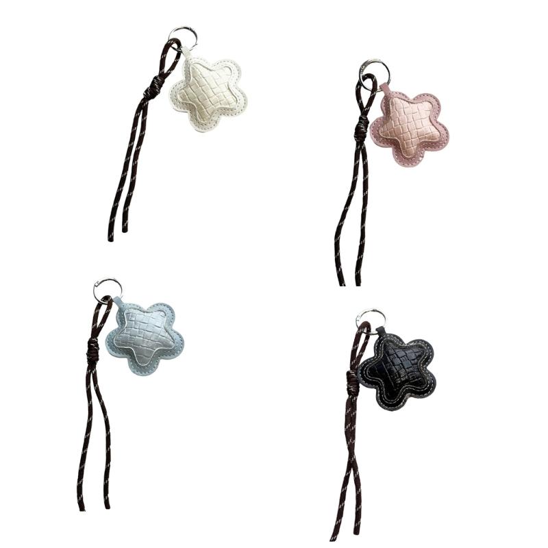 Handmade Star Keychain Charm Soft PU Leather Decorative Accessory Jewelry Gift for Students and Trendy Youth
