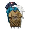 Retro Pure Cotton Brushed Cotton Trendy Brand Letter Print Short-Sleeve T-Shirt for Men, Summer Base Shirt, Foreign Trade Men's Clothing T-Shirt
