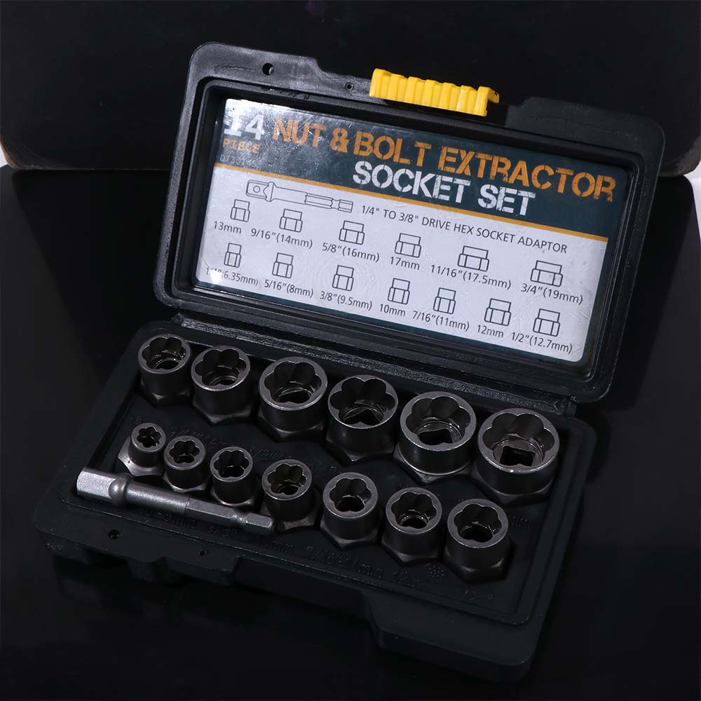 High Hardness Nut&bolt Extractor Socket Set Spiral Design Broken Bolt Tool  Machinery Tool