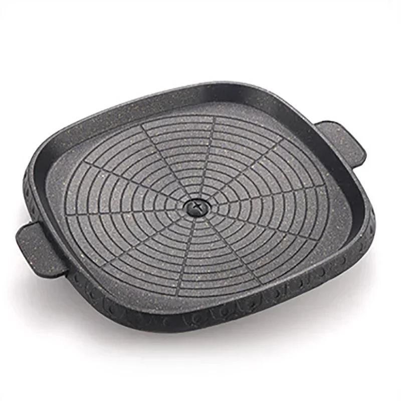 3 Shape 32cm Korean Maifan Stone Grill Pan Non-stick Portable Household Outdoor BBQ Plate Smokeless Aluminum Tray Hot New