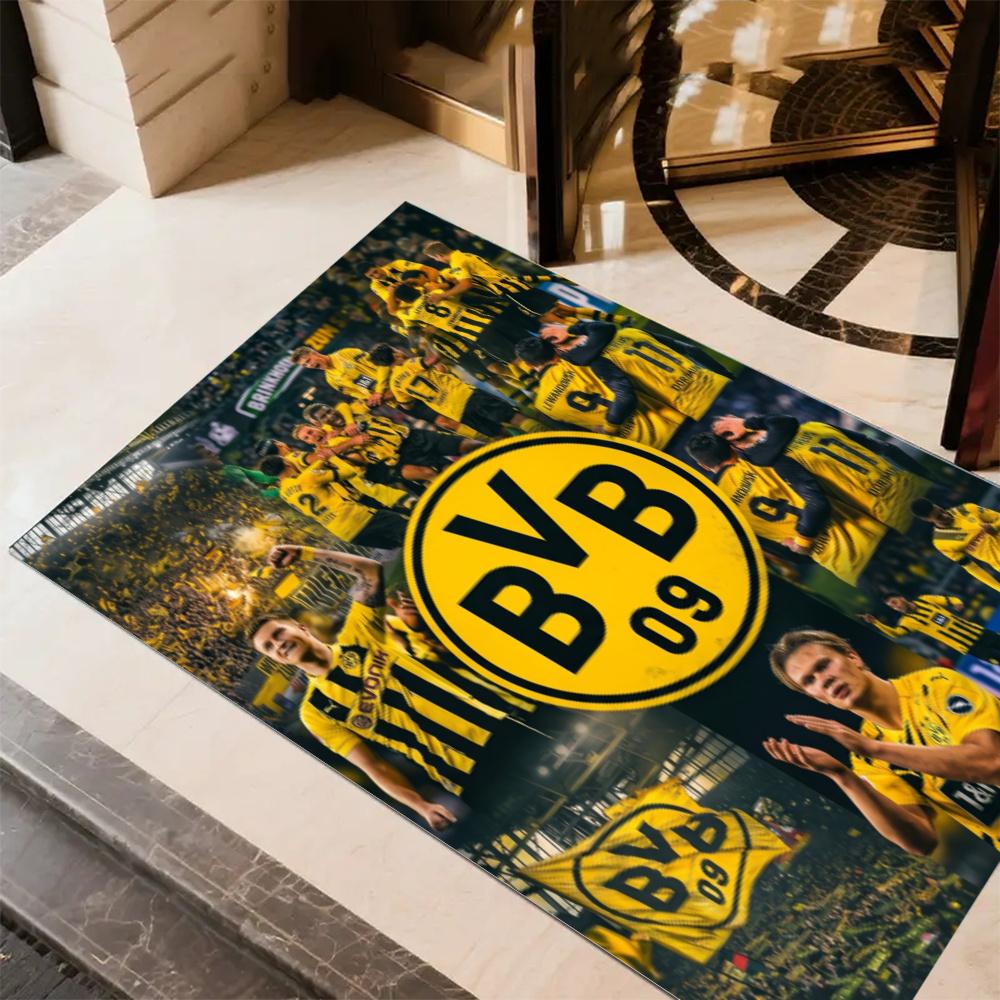 Bvb Borussia Dortmund Football Club Floor Mat Design For Dining Room Balcony Playrooms Kitchen Antislip Rug Anime Office Decor Perfect Gift For Womenm